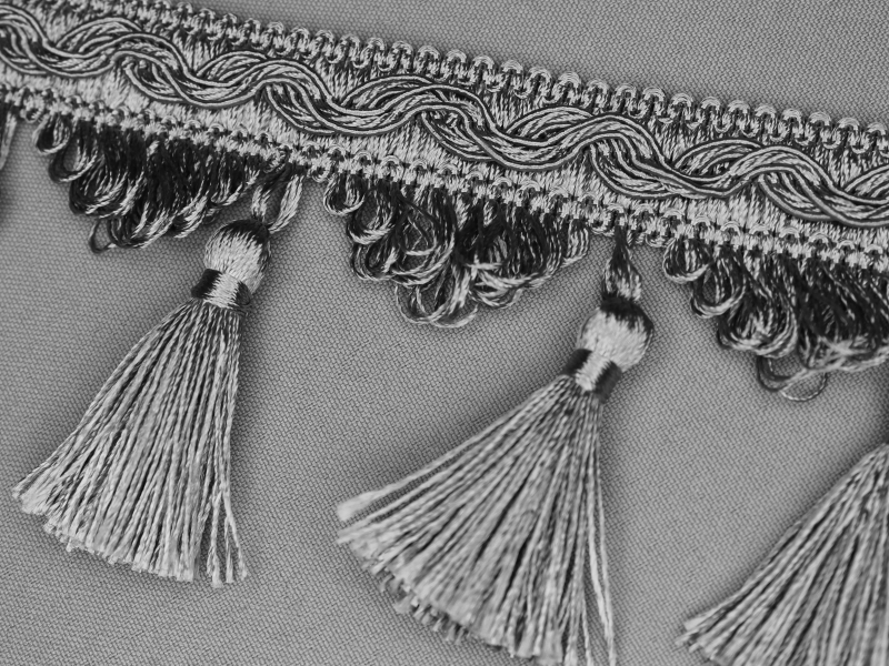 Viscose franje met kwasten Viscose franje met kwasten