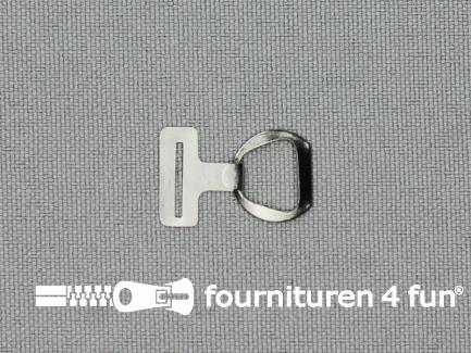 Vlinderdas / stropdas haakje - metalen haak sluiting - 9mm - zilver - per 3 stuks